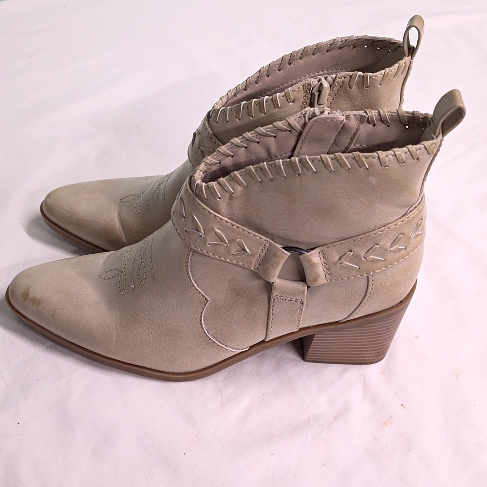 Frye and Co Palma Ankle Boots Women 7.5 Beige Western Boho Cowgirl Festival - Picture 3 of 9